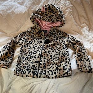 Girls Leopard Printed Hooded Jacket with Ears size 7/8